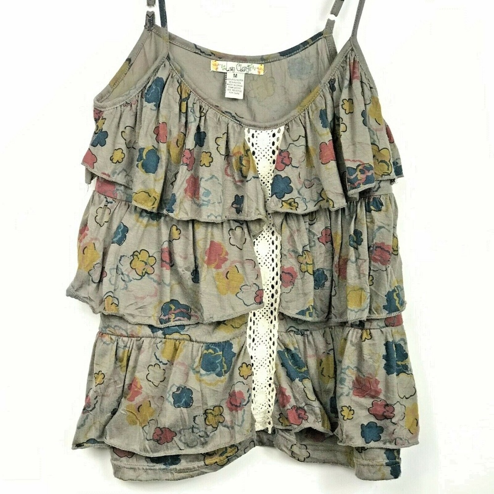 Love Change Spaghetti Strap Tiered Ruffles Lace